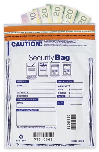 9 x 12" Single Pocket Deposit Bags, Pre-Numbered - Qty. 100