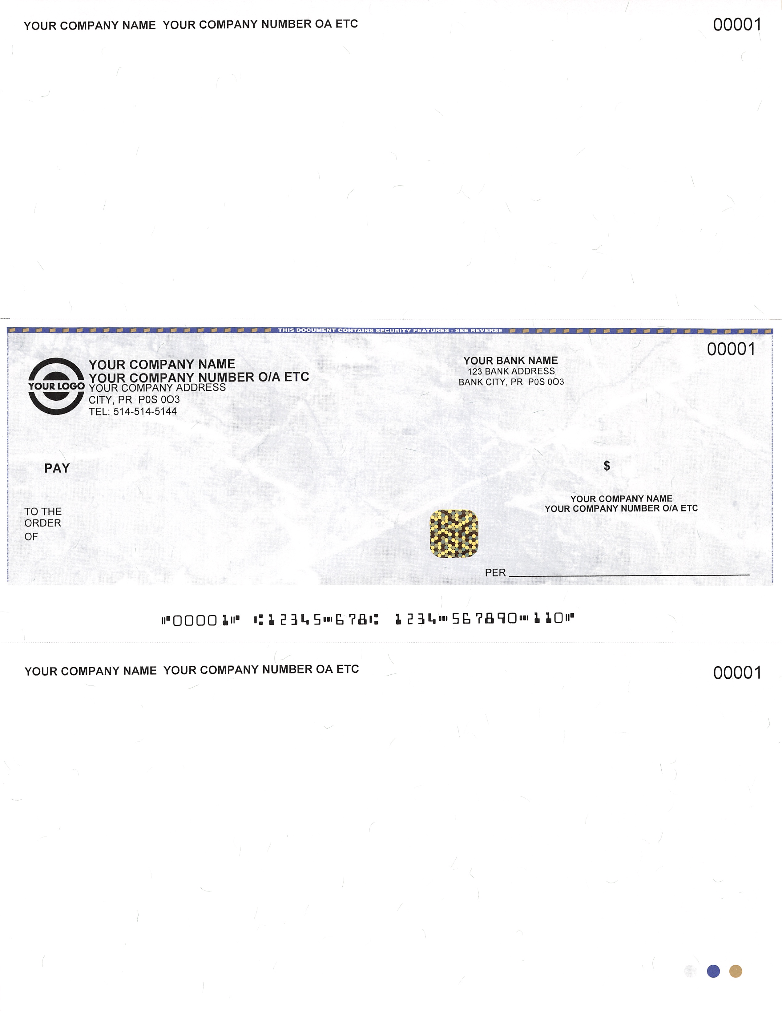 Premium Laser Cheques / In Middle