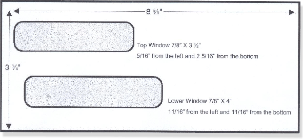 Self Seal Double Window Envelopes To Fit Your Business Cheques 8 3/4 x 3 5/8